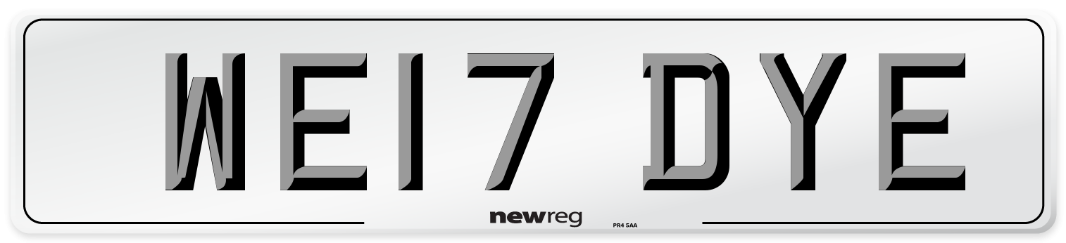 WE17 DYE Number Plate from New Reg